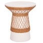 ΒΟΗΘΗΤΙΚΟ ΤΡΑΠΕΖΙ ΣΤΡΟΓΓΥΛΟ DELIA HM18167.02 FIBER CEMENT ΛΕΥΚΟ & RATTAN Φ40x45Υεκ