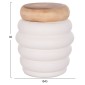 ΣΚΑΜΠΟ PUFFAT HM18172.02 FIBER CEMENT ΛΕΥΚΟ- ΞΥΛΟ TEAK TOP Φ45x46Υεκ.