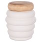 ΣΚΑΜΠΟ PUFFAT HM18172.02 FIBER CEMENT ΛΕΥΚΟ- ΞΥΛΟ TEAK TOP Φ45x46Υεκ.