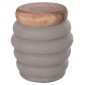 ΣΚΑΜΠΟ PUFFAT HM18172.03 FIBER CEMENT ΓΚΡΙ- ΞΥΛΟ TEAK TOP Φ45x46Υεκ.
