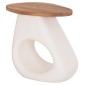 ΒΟΗΘΗΤΙΚΟ ΤΡΑΠΕΖΙ AIDA HM4692.02 FIBER CEMENT ΛΕΥΚΟ--ΞΥΛΟ TEAK TOP 47x60x59Υεκ