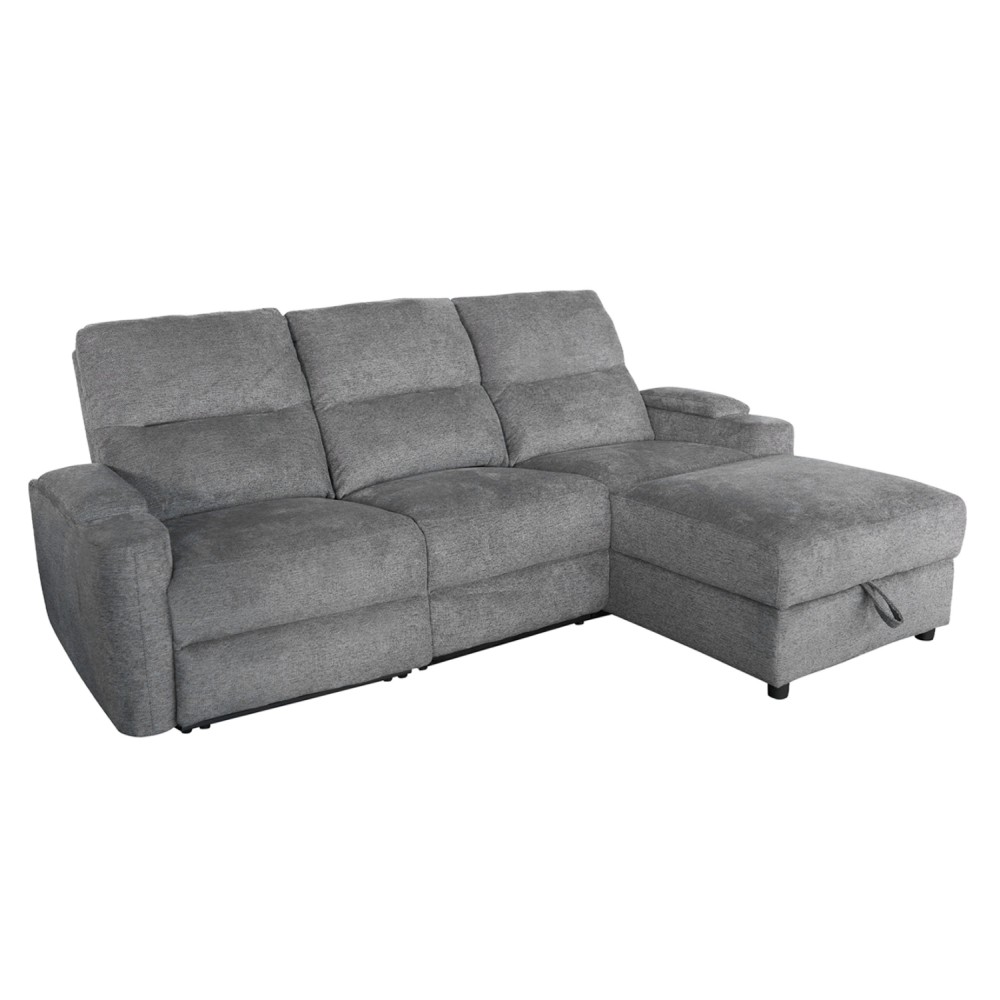 ΚΑΝΑΠΕΣ ΔΕΞΙΑ ΓΩΝΙΑ SYNTHIA HM3308.03R ΑΝΑΚΛΙΣΗ & ΑΠΟΘ.ΧΩΡΟΣ--ΓΚΡΙ 245x170x98Υεκ