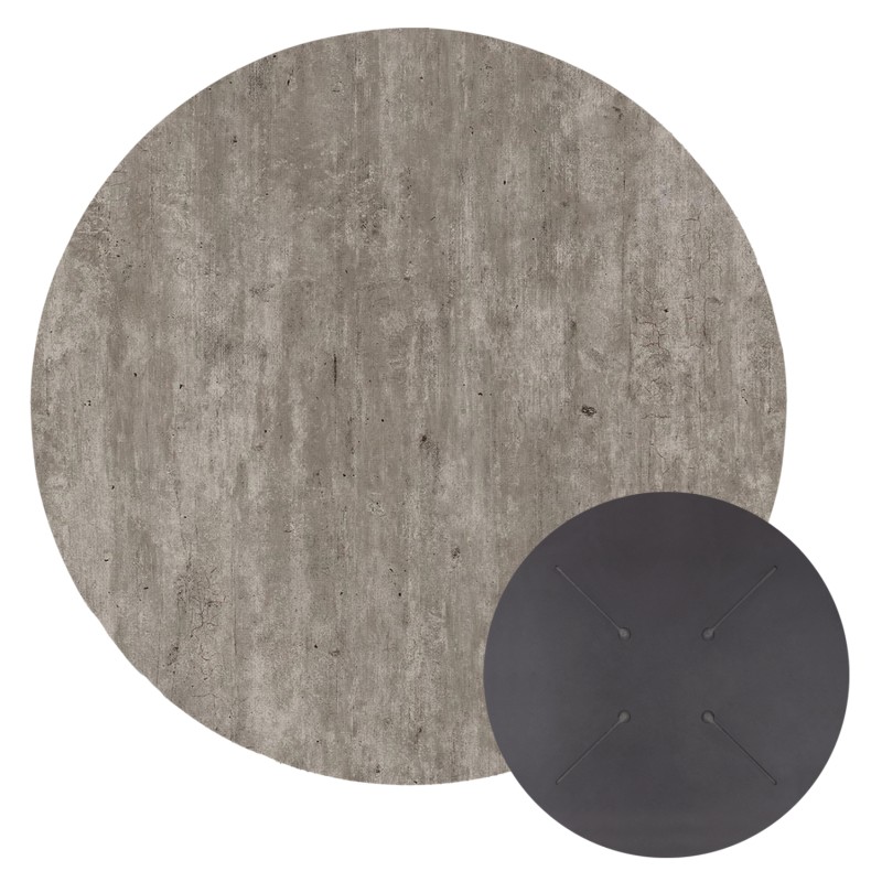 ΕΠΙΦΑΝΕΙΑ ΤΡΑΠΕΖΙΟΥ HPL ΣΤΡΟΓΓΥΛΗ HM5842.37 CONCRETE Φ70εκ.
