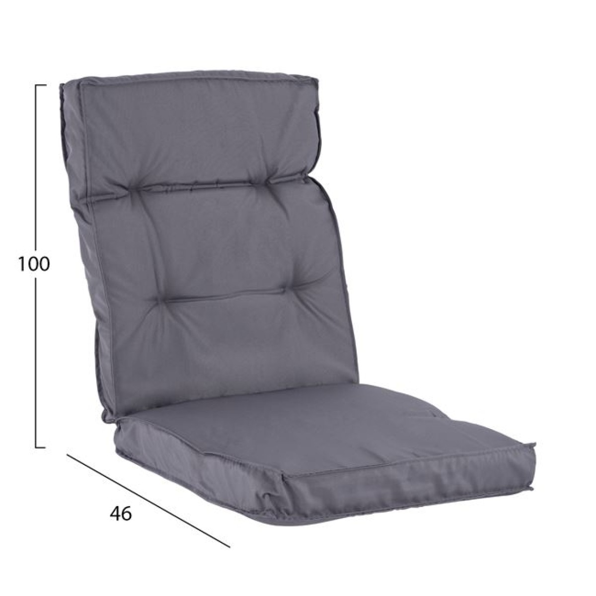 ΜΑΞΙΛΑΡΙ ΥΦΑΣΜΑΤΙΝΟ ΜΕ ΠΛΑΤΗ ΓΚΡΙ 96x46x7 εκ. HM5745.10