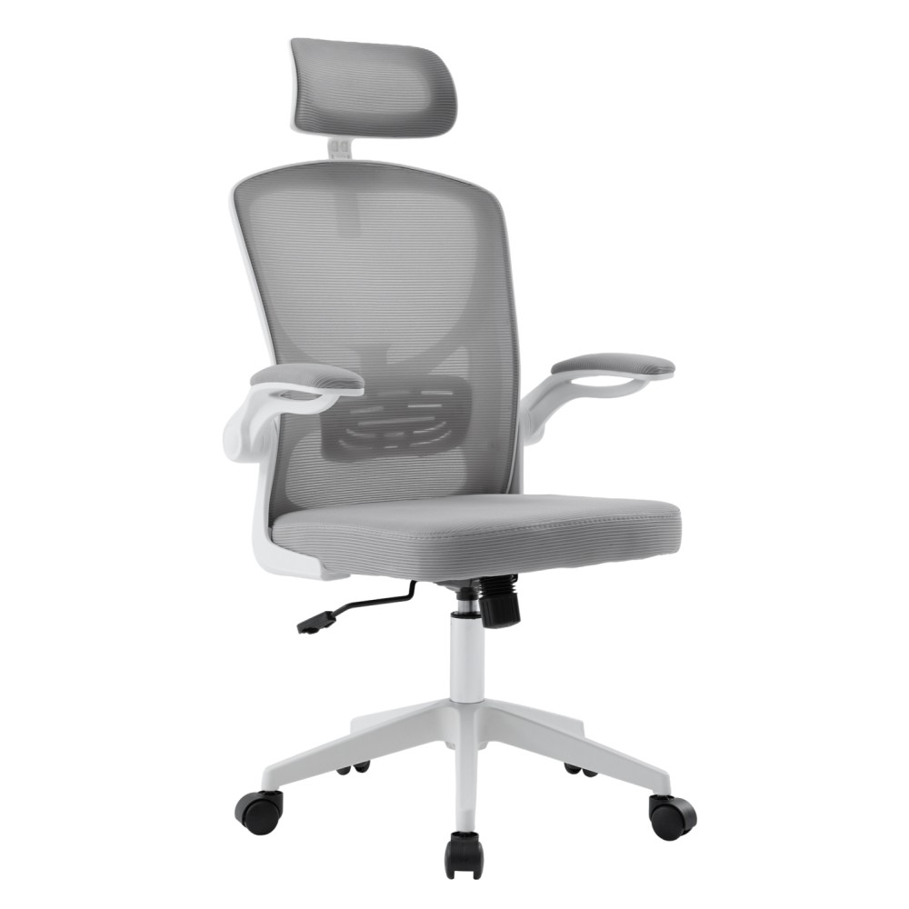 ΚΑΡΕΚΛΑ ΓΡΑΦΕΙΟΥ FLOATER HM1230.02 ΛΕΥΚΟ PP--ΑΝΟΙΧΤΟ ΓΚΡΙ MESH 62x62x106-116Υεκ
