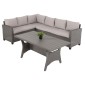 ΣΕΤ ΣΑΛΟΝΙ ΓΩΝΙΑ & ΤΡΑΠΕΖΙ CARSON HM6078.01 ΓΚΡΙ ΣΥΝΘ.RATTAN-ΜΑΞΙΛΑΡΙΑ