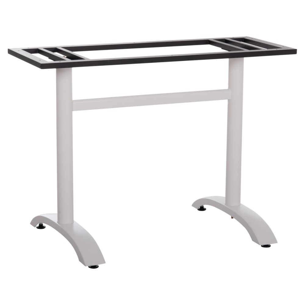 ΒΑΣΗ ΤΡΑΠΕΖΙΟΥ ΜΕΤΑΛΛΙΚΗ ΔΙΠΛΗ HM461.12 ΛΕΥΚΗ ΜΕ ΡΕΓΟΥΛΑΤΟΡΟΥΣ 100x60x73Υεκ.