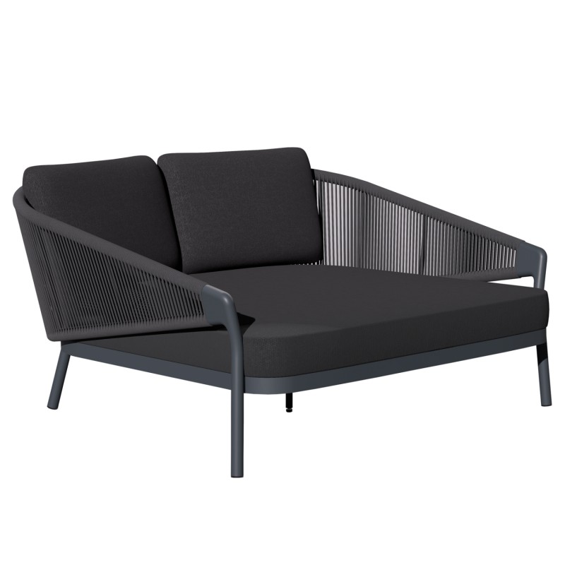 DAYBED ΣΕΙΡΑ XANTION ΗM6474.01 ΣΚΟΥΡΟ ΓΚΡΙ ΑΛΟΥΜΙΝΙΟ-ΣΧΟΙΝΙ-OLEFIN 157x147x88Υεκ