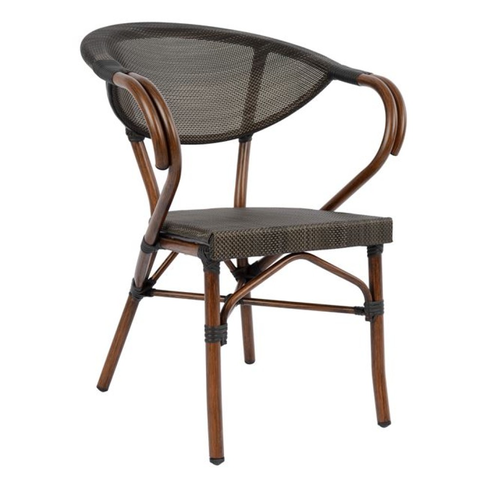ΠΟΛΥΘΡΟΝΑ ΑΛΟΥΜΙΝΙΟΥ CLAY BAMBOO LOOK ΚΑΦΕ ΜΕ TEXTLINE HM5025 60,5x59x81Υ