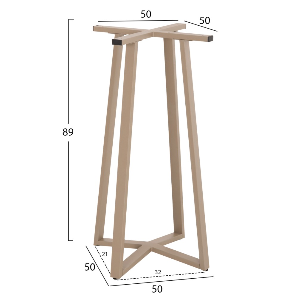 ΒΑΣΗ ΤΡΑΠΕΖΙΟΥ ΜΠΑΡ ΜΕΣΑΙΟΥ ΥΨΟΥΣ HM477.25 ΜΕΤΑΛΛΟ ΚΑΠΟΥΤΣΙΝΟ 50x50x90Υεκ.