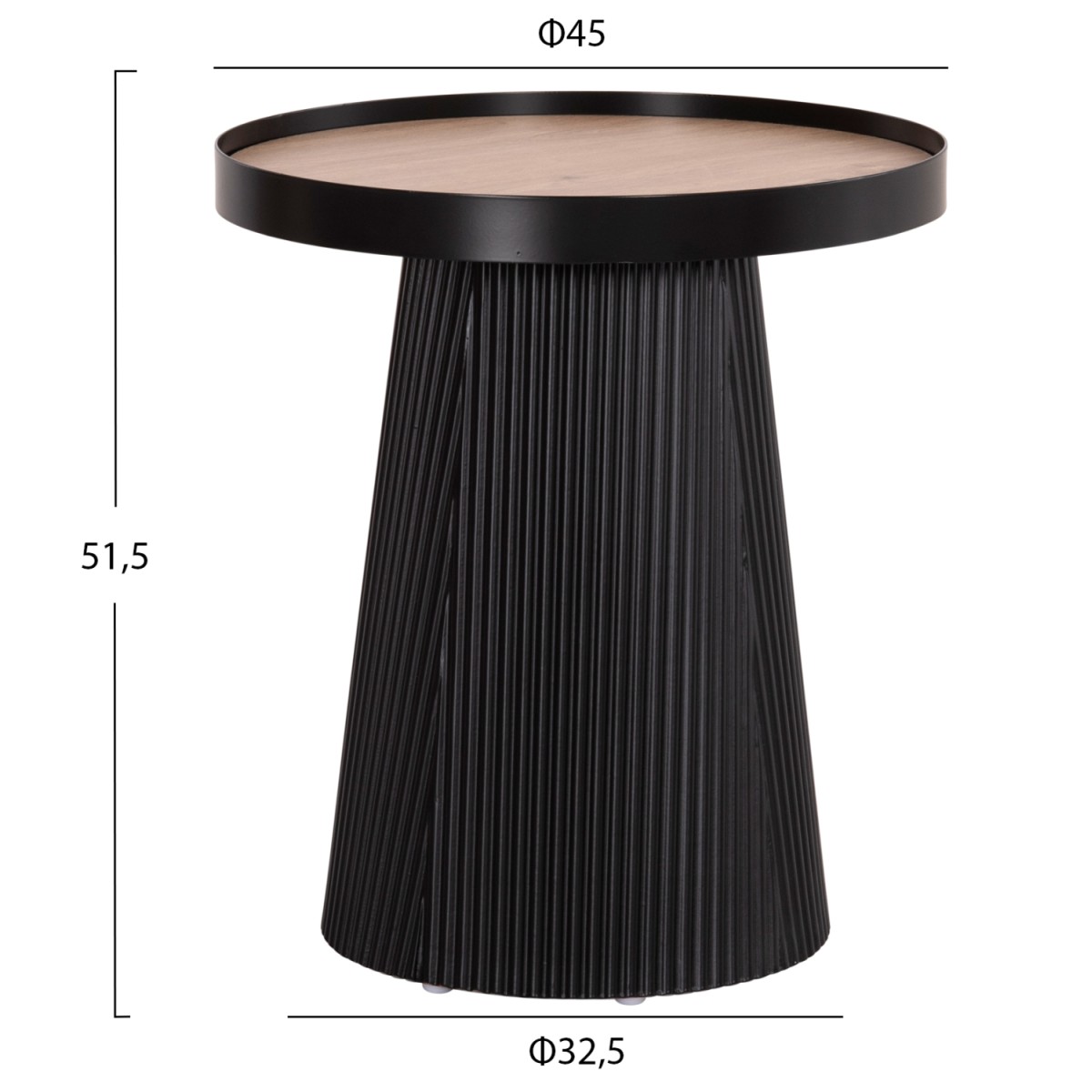ΣΕΤ 2ΤΜΧ ΤΡΑΠΕΖΙΑ ΣΑΛΟΝΙΟΥ DUNCAN HM21081 MDF ΚΑΙ ΚΕΡΑΜΙΚΟ TOP Φ80εκ & Φ45εκ