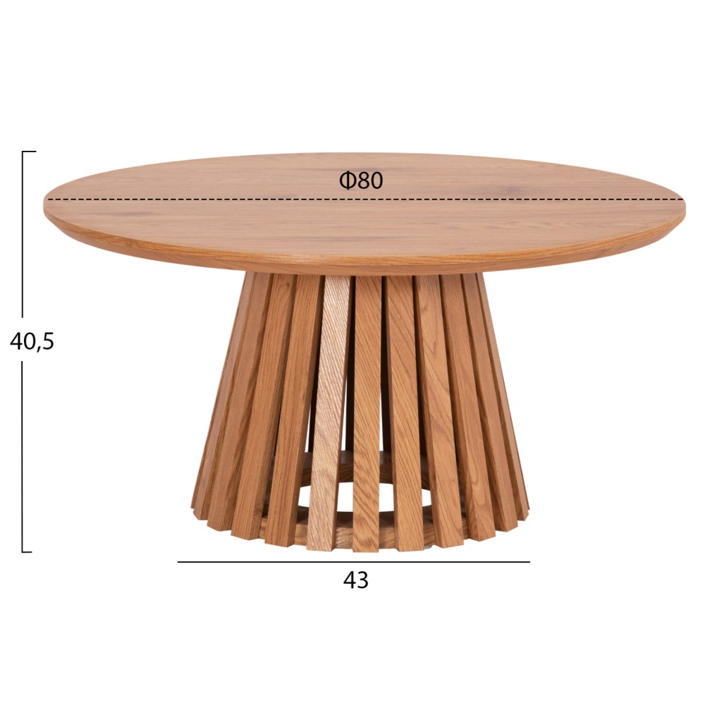 ΣΕΤ 2ΤΜΧ ΤΡΑΠΕΖΙΑ ΣΑΛΟΝΙΟΥ TALBERT HM21083 MDF ΦΥΣΙΚΟ ΞΥΛΟΥ Φ80εκ & Φ45εκ
