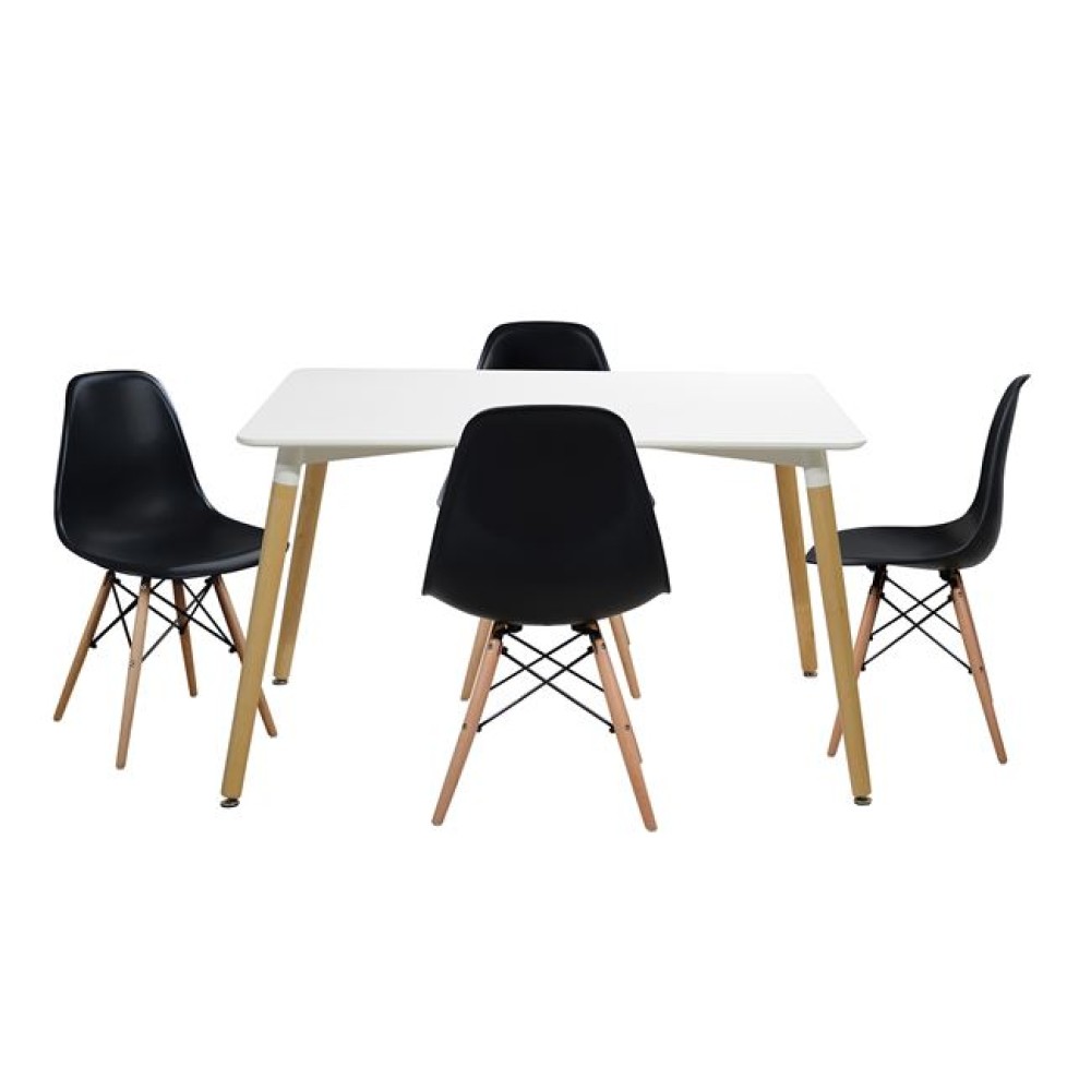 ΣΕΤ ΤΡΑΠΕΖΑΡΙΑ 5Τ ΤΡΑΠΕΖΙ MINIMAL 120x80x73 cm-TWIST ΜΑΥΡΕΣ HM10080.02