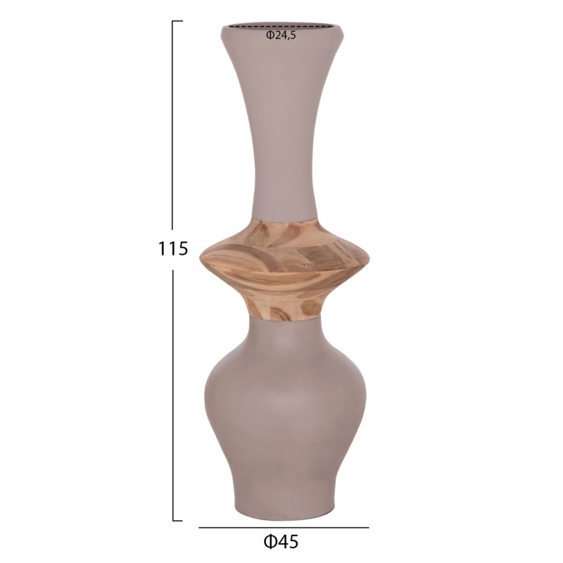 ΔΙΑΚΟΣΜΗΤΙΚΟ ΒΑΖΟ ΔΑΠΕΔΟΥ NEBULA HM4660.05S FIBER CEMENT TAUPE--ΞΥΛΟ ΤΕΑΚ Φ45x115Υεκ