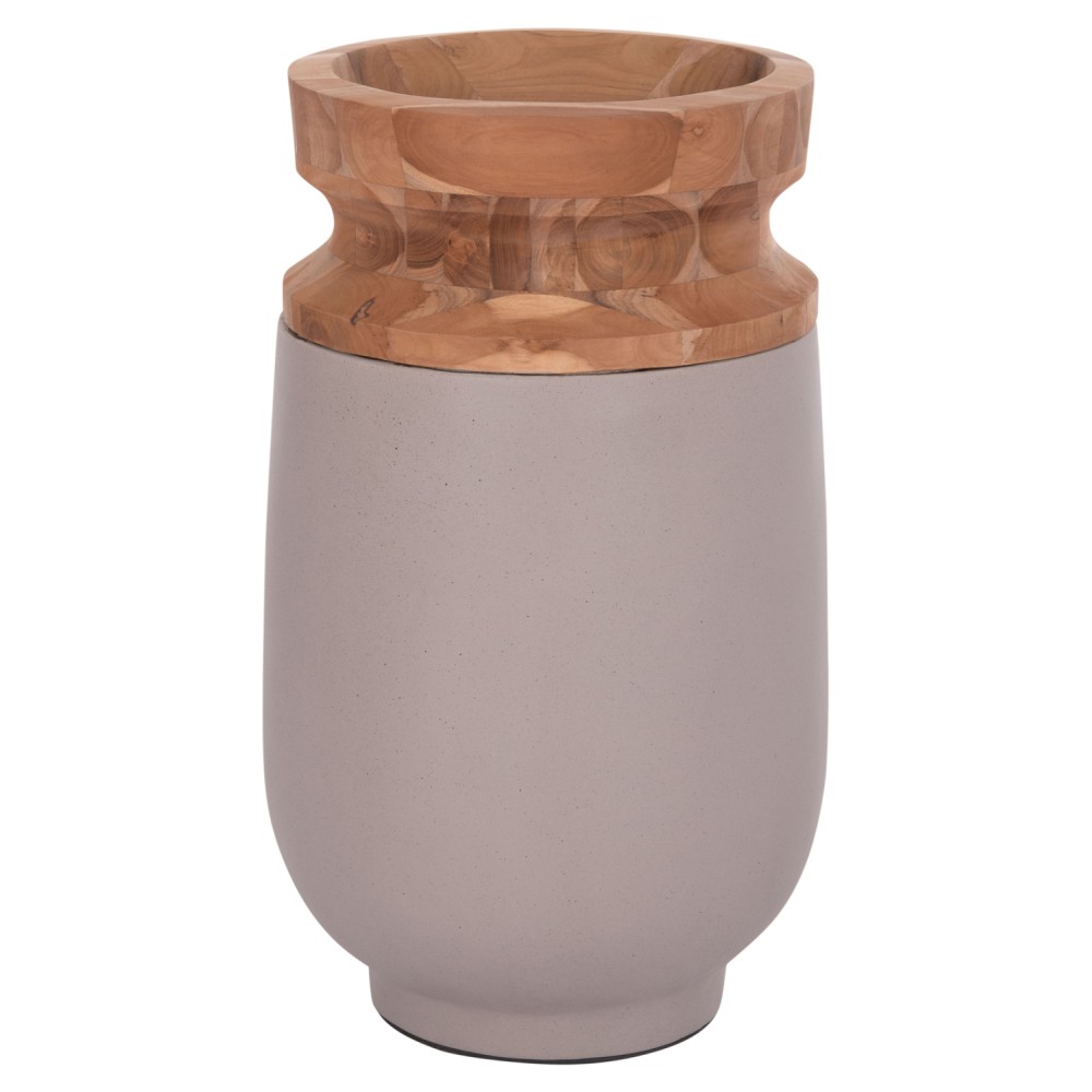 ΔΙΑΚΟΣΜΗΤΙΚΟ ΒΑΖΟ ΔΑΠΕΔΟΥ LINTER HM4662.05S FIBER CEMENT ΓΚΡΙ ΜΑΤ--ΞΥΛΟ ΤΕΑΚ Φ34x60Υεκ
