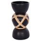 ΔΙΑΚΟΣΜΗΤΙΚΟ ΒΑΖΟ ΔΑΠΕΔΟΥ MAYNARD HM4672.01L TERRACOTTA ΜΑΥΡΟ-RATTAN Φ32x62.5Υεκ