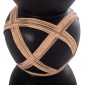 ΔΙΑΚΟΣΜΗΤΙΚΟ ΒΑΖΟ ΔΑΠΕΔΟΥ MAYNARD HM4672.01L TERRACOTTA ΜΑΥΡΟ-RATTAN Φ32x62.5Υεκ