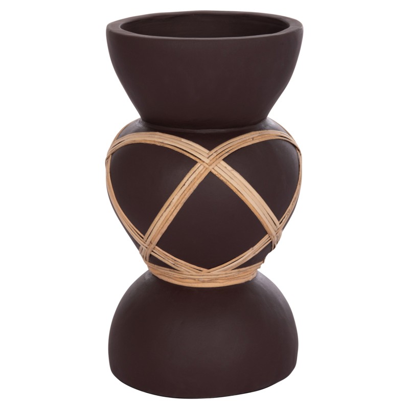 ΔΙΑΚΟΣΜΗΤΙΚΟ ΒΑΖΟ ΔΑΠΕΔΟΥ MAYNARD HM4672.07S TERRACOTTA ΣΟΚΟΛΑΤΙ-RATTAN Φ27.5x50Υεκ