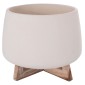 ΓΛΑΣΤΡΑ ΕΣ.ΧΩΡΟΥ FRELLO HM4674.02L ΛΕΥΚΟ FIBER CEMENT--TEAK ΒΑΣΗ 29x29x23,5Υεκ.