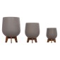 ΣΕΤ 3 ΓΛΑΣΤΡΕΣ ΜΕ TEAK ΒΑΣΕΙΣ TRYLL HM4681.03 FIBER CEMENT--ΓΚΡΙ