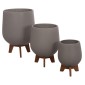 ΣΕΤ 3 ΓΛΑΣΤΡΕΣ ΜΕ TEAK ΒΑΣΕΙΣ TRYLL HM4681.03 FIBER CEMENT--ΓΚΡΙ