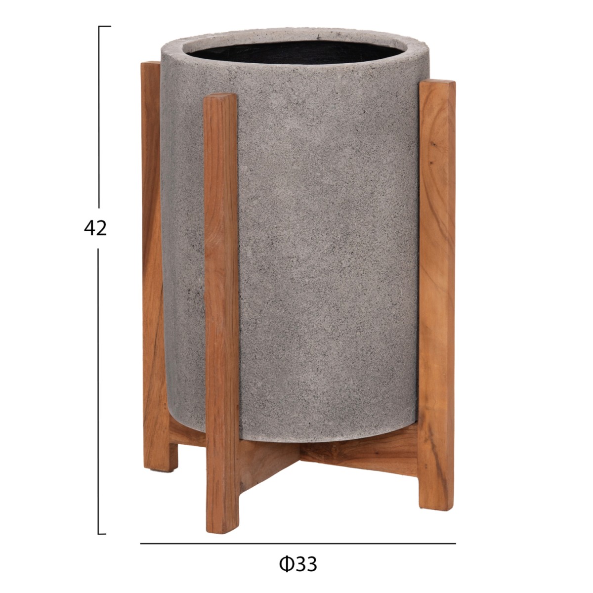 ΓΛΑΣΤΡΑ ΕΣΩΤ.ΧΩΡΟΥ HOFF HM4682.03S FIBER CEMENT ΓΚΡΙ-TEAK ΒΑΣΗ Φ33x42Υεκ