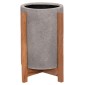 ΓΛΑΣΤΡΑ ΕΣΩΤ.ΧΩΡΟΥ HOFF HM4682.03S FIBER CEMENT ΓΚΡΙ-TEAK ΒΑΣΗ Φ33x42Υεκ