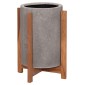 ΓΛΑΣΤΡΑ ΕΣΩΤ.ΧΩΡΟΥ HOFF HM4682.03S FIBER CEMENT ΓΚΡΙ-TEAK ΒΑΣΗ Φ33x42Υεκ