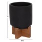 ΣΕΤ 3 ΓΛΑΣΤΡΕΣ ΜΕ TEAK ΒΑΣΕΙΣ TANTI HM4685.01 FIBER CEMENT ΣΕ ΜΑΥΡΟ ΧΡΩΜΑ