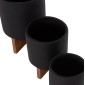 ΣΕΤ 3 ΓΛΑΣΤΡΕΣ ΜΕ TEAK ΒΑΣΕΙΣ TANTI HM4685.01 FIBER CEMENT ΣΕ ΜΑΥΡΟ ΧΡΩΜΑ