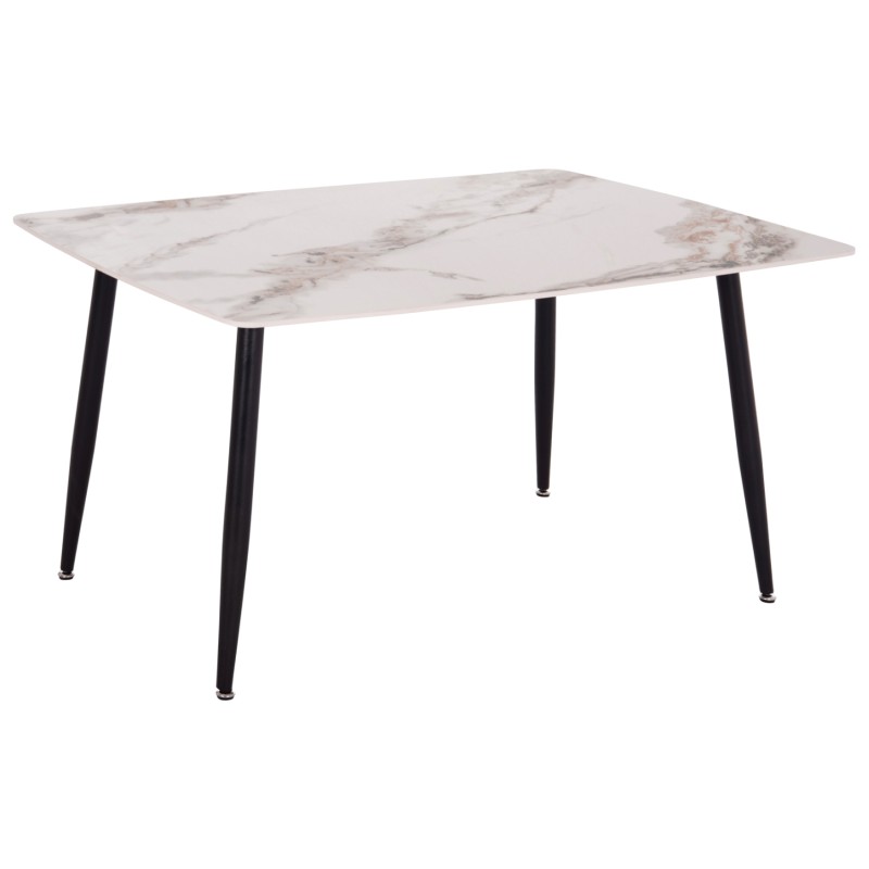 ΤΡΑΠΕΖΙ RAVEN HM18149.04 ΚΕΡΑΜΙΚΟ TOP ΜΕ ΟΨΗ ΛΕΥΚΟ/ΚΑΦΕ ΜΑΡΜΑΡΟ 140x80x74Υεκ.