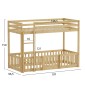 ΠΑΙΔΙΚΗ ΚΟΥΚΕΤΑ τ.MONTESSORI ΜΕ ΠΑΡΚΑΚΙ PLAYKID HM703.01 ΞΥΛΟ ΠΕΥΚΟΥ ΦΥΣΙΚΟ ΓΙΑ 190x90εκ