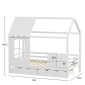 ΠΑΙΔΙΚΟ ΚΡΕΒΑΤΙ τ.MONTESSORI ΜΕ ΣΥΡΤΑΡΙΑ DOMER HM710.03 ΞΥΛΟ ΠΕΥΚΟΥ ΛΕΥΚΟ-ΣΤΡΩΜΑ 90x190εκ