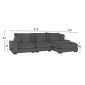 ΚΑΝΑΠΕΣ ΔΕΞΙΑ ΓΩΝΙΑ CRANFIELD HM3287.01R ΓΚΡΙ ΡΙΓΕ ΥΦΑΣΜΑ 315x167(γωνία)x67Υεκ.