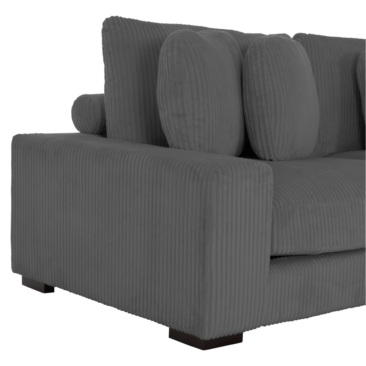ΚΑΝΑΠΕΣ ΔΕΞΙΑ ΓΩΝΙΑ CRANFIELD HM3287.01R ΓΚΡΙ ΡΙΓΕ ΥΦΑΣΜΑ 315x167(γωνία)x67Υεκ.