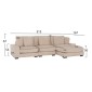 ΚΑΝΑΠΕΣ ΔΕΞΙΑ ΓΩΝΙΑ CRANFIELD HM3287.02R ΜΠΕΖ ΡΙΓΕ ΥΦΑΣΜΑ 315x167(γωνία)x67Υεκ.