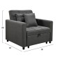 ΠΟΛΥΘΡΟΝΑ-ΚΡΕΒΑΤΙ MERO HM3306.01 ΓΚΡΙ ΥΦΑΣΜΑ 98x85x88Υεκ.