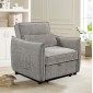 ΠΟΛΥΘΡΟΝΑ-ΚΡΕΒΑΤΙ ORYN HM3307.03 ΜΠΕΖ ΥΦΑΣΜΑ 89x85x84Υεκ.