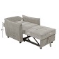 ΠΟΛΥΘΡΟΝΑ-ΚΡΕΒΑΤΙ ORYN HM3307.03 ΜΠΕΖ ΥΦΑΣΜΑ 89x85x84Υεκ.