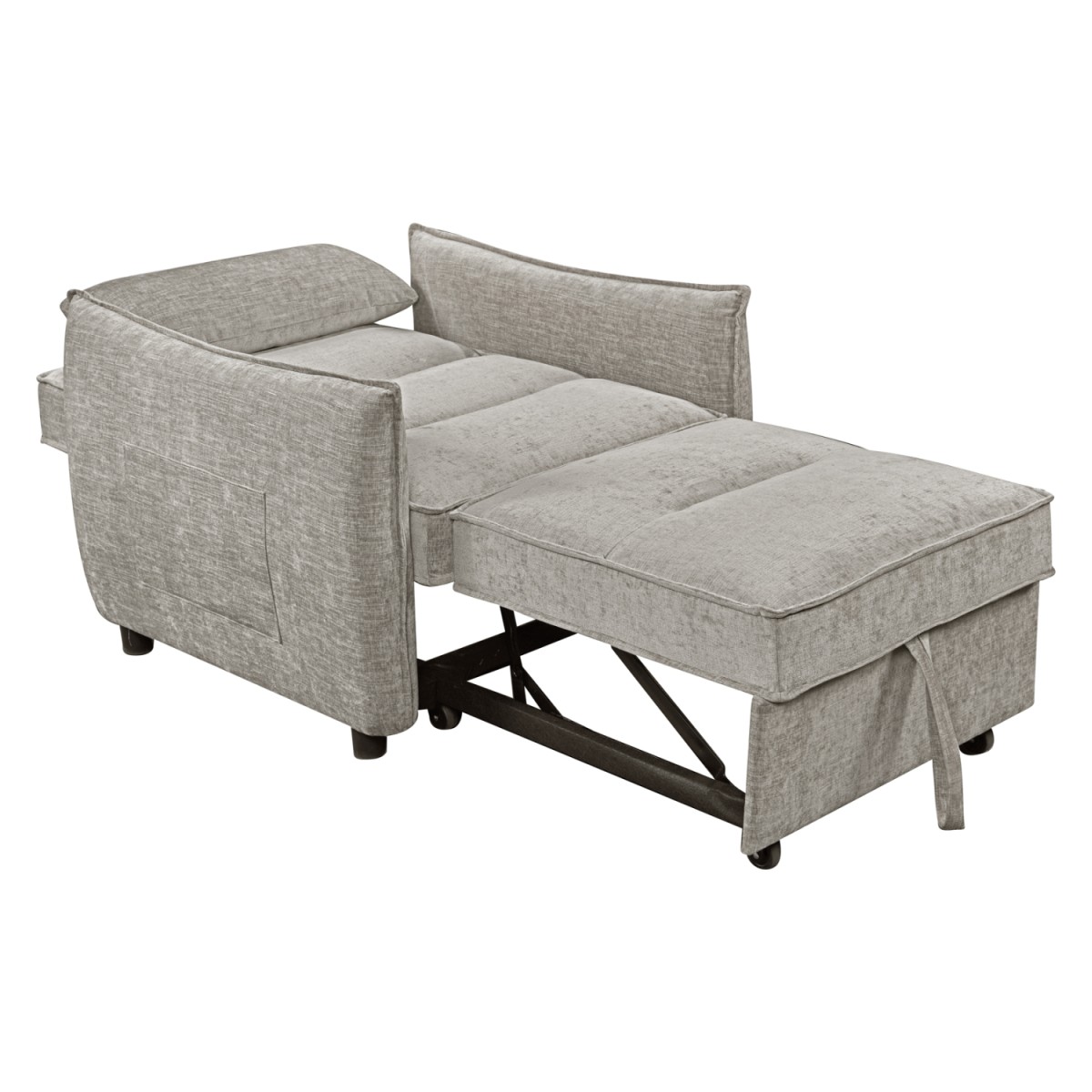 ΠΟΛΥΘΡΟΝΑ-ΚΡΕΒΑΤΙ ORYN HM3307.03 ΜΠΕΖ ΥΦΑΣΜΑ 89x85x84Υεκ.