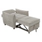 ΠΟΛΥΘΡΟΝΑ-ΚΡΕΒΑΤΙ ORYN HM3307.03 ΜΠΕΖ ΥΦΑΣΜΑ 89x85x84Υεκ.