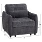 ΠΟΛΥΘΡΟΝΑ-ΚΡΕΒΑΤΙ ORYN HM3307.01 ΓΚΡΙ ΥΦΑΣΜΑ 85x88x78Υεκ.