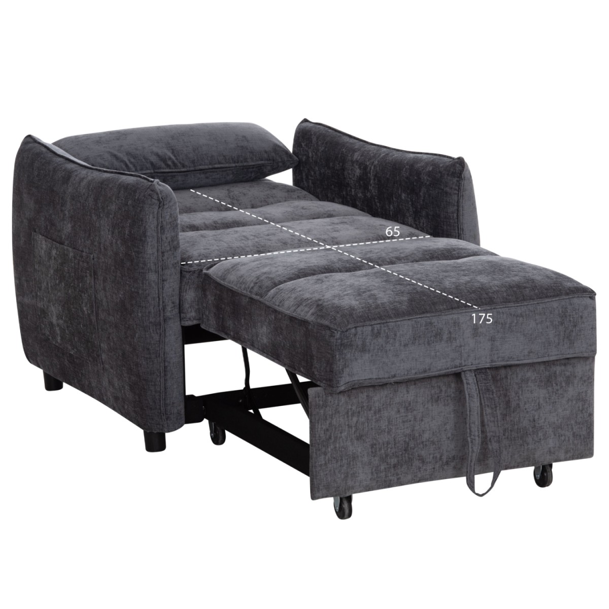 ΠΟΛΥΘΡΟΝΑ-ΚΡΕΒΑΤΙ ORYN HM3307.01 ΓΚΡΙ ΥΦΑΣΜΑ 85x88x78Υεκ.