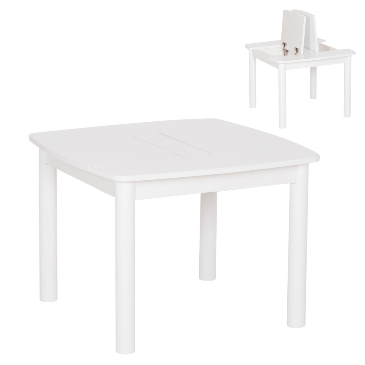 ΤΡΑΠΕΖΑΚΙ ΠΑΙΔΙΚΟ ΜΕ ΑΠΟΘ.ΧΩΡΟΥΣ RICKI HM18339.03 MDF & ΣΥΜΗΔΑ ΣΕ ΛΕΥΚΟ 65x65x47Υεκ