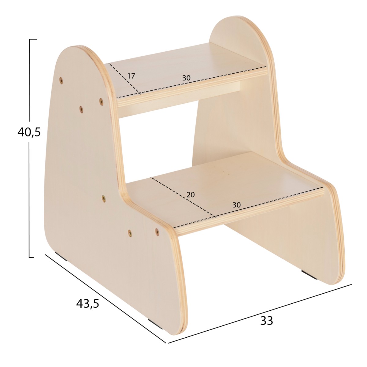ΠΑΙΔΙΚΗ ΣΚΑΛΑ/ΣΚΑΜΠΟ RICKI HM18340.01 MDF & ΚΟΝΤΡΑΠΛΑΚΕ ΦΥΣΙΚΟ 33x43.5x40.5Υεκ