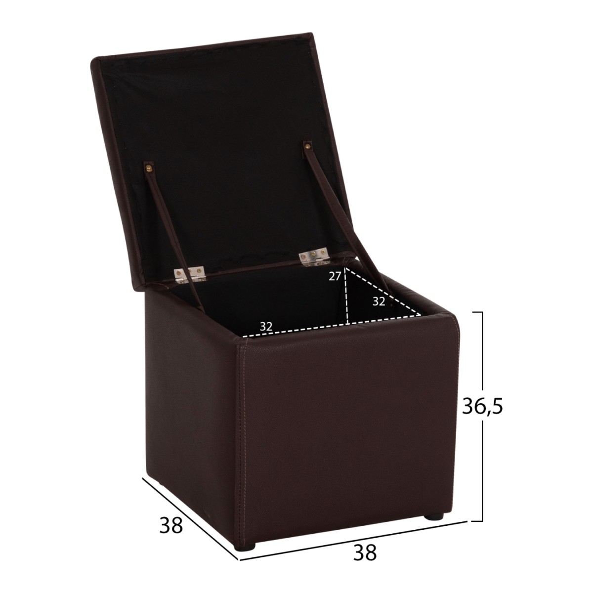 ΣΚΑΜΠΩ ΜΕ ΑΠΟΘΗΚΕΥΤΙΚΟ ΧΩΡΟ PU ΚΑΦΕ CUBE HM224.03 36,5x36,5x36Υεκ.