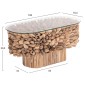 ΤΡΑΠΕΖΙ ΣΑΛΟΝΙΟΥ ΟΒΑΛ SPARROW HM9962 DRIFTWOOD--ΓΥΑΛΙ 106x55,5x50,5Υεκ.