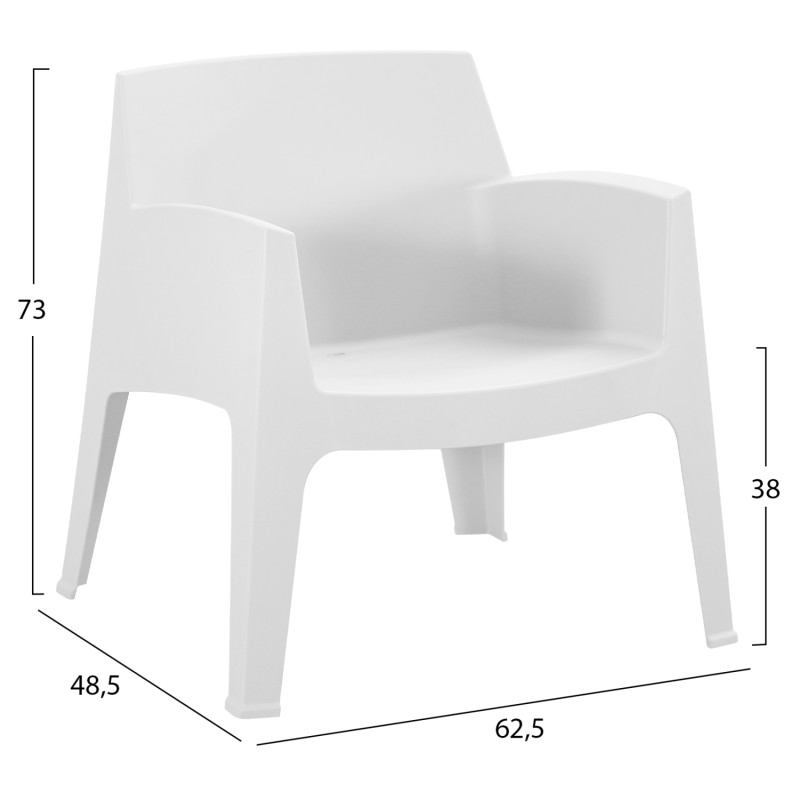 ΠΟΛΥΘΡΟΝΑ ΠΟΛΥΠΡΟΠΥΛΕΝΙΟΥ LOUNGE SLEEK HM6365.01 ΛΕΥΚΟ 62x68x73Υεκ.