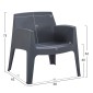 ΠΟΛΥΘΡΟΝΑ ΠΟΛΥΠΡΟΠΥΛΕΝΙΟΥ LOUNGE SLEEK HM6365.10 ΓΚΡΙ 62x68x73Υεκ.