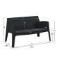 ΚΑΝΑΠΕΣ 2-ΘΕΣΙΟΣ ΠΟΛΥΠΡΟΠΥΛΕΝΙΟΥ SLEEK HM6366.02 ΧΡΩΜΑ ΜΑΥΡΟ 133x68x73Υεκ.